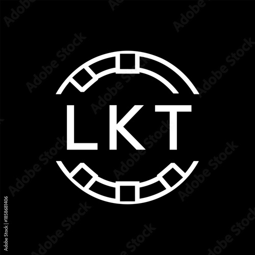 Clean Line Art Monogram Emblem for Brands, LKT  Later Logo, Unique Letter Logo with Circular Motif, 
