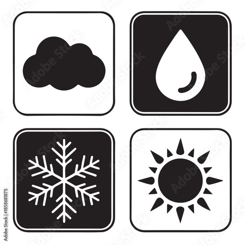 Weather icons representing different conditions