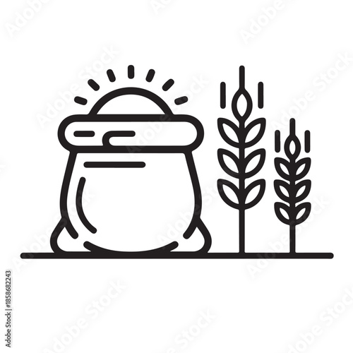 Harvest time with wheat and pot