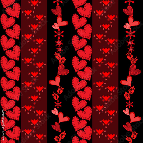 Valentine seamless pattern with Hearts, design for texture, fabric,clothing,decoration, embroidery design, clothing sarong, scarf, wallpaper, seamless fabric pattern, ornament, print
