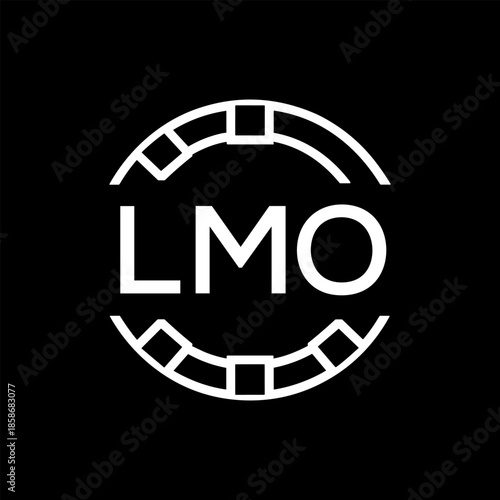 Clean Line Art Monogram Emblem for Brands, LMO  Later Logo, Unique Letter Logo with Circular Motif, 
