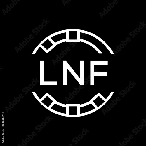 Clean Line Art Monogram Emblem for Brands, LNF  Later Logo, Unique Letter Logo with Circular Motif, 
