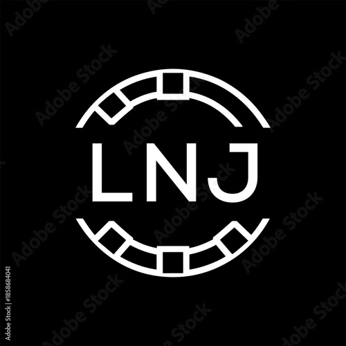 Clean Line Art Monogram Emblem for Brands, LNJ  Later Logo, Unique Letter Logo with Circular Motif, 
 
LNJ logo, minimalist, LNJ  modern, circle, LNJ  monogram, letter  LNJ mark, LNJ  geometric, LNJ  