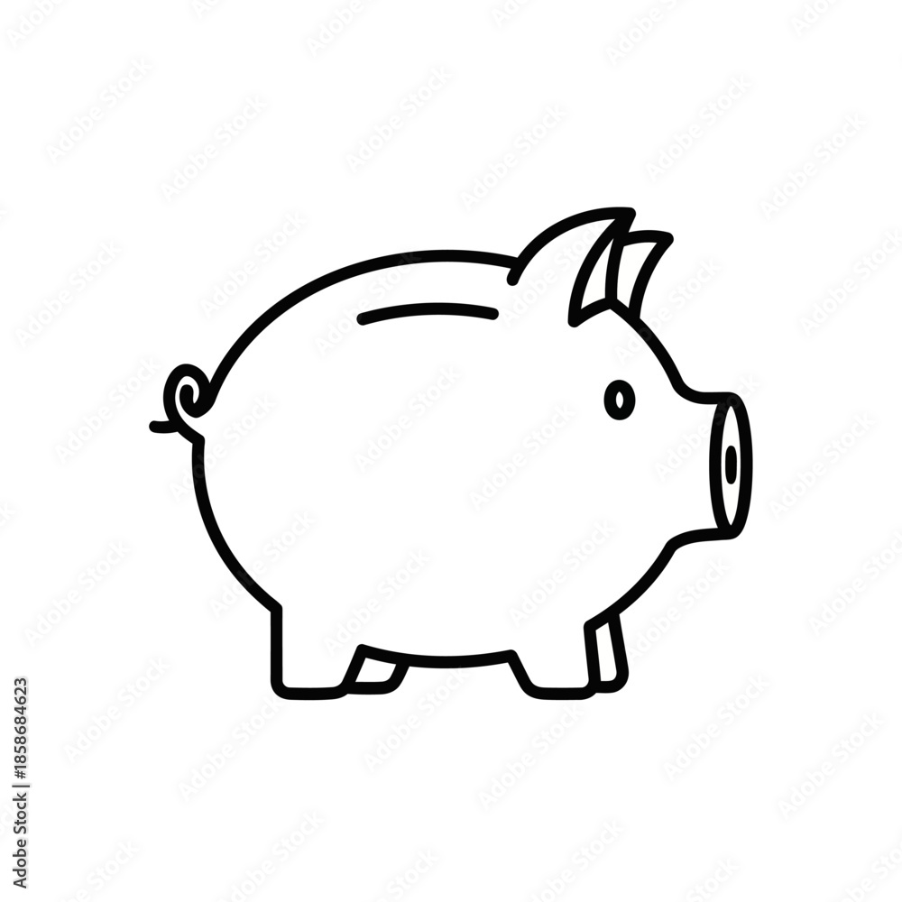 Obraz premium Cute Cartoon Piggy Bank Illustration for Financial Saving Concepts