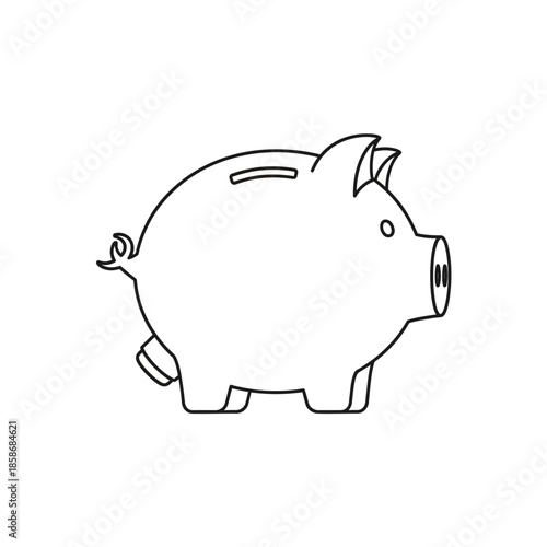Cute Cartoon Piggy Bank Illustration for Financial Saving Concept