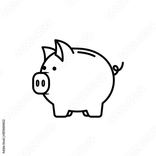 Cute Cartoon Piggy Bank Illustration for Financial Savings and Budget Planning