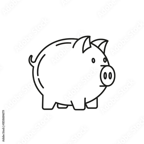 Cute Cartoon Piggy Bank Illustration for Financial Savings and Budgeting Concept