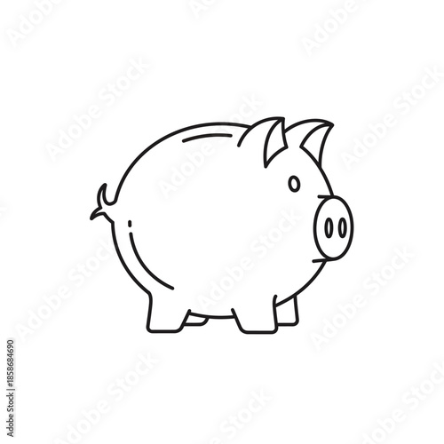 Cute Cartoon Piggy Bank Illustration for Financial Savings and Money Concepts