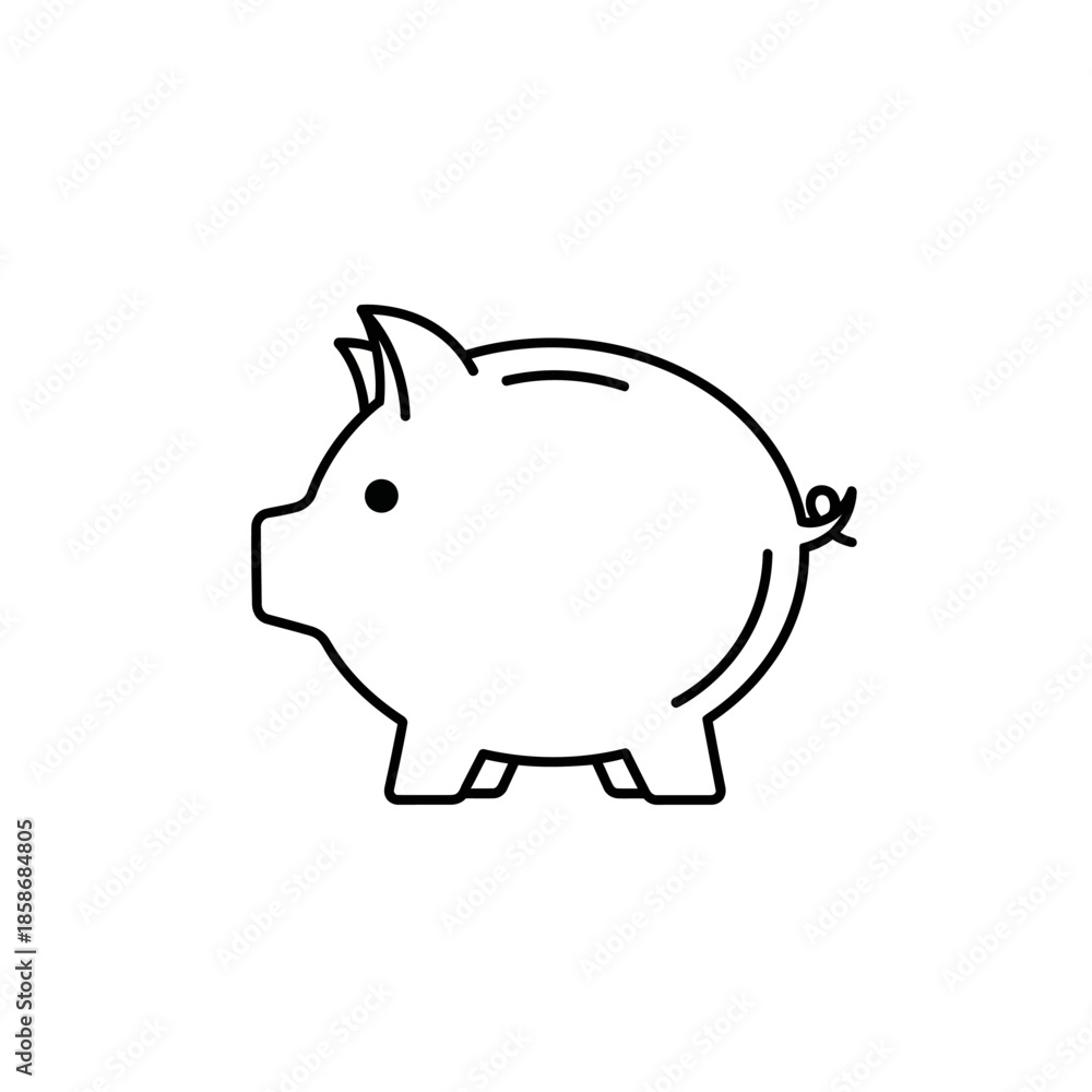Fototapeta premium Cute Cartoon Piggy Bank Illustration for Financial Savings Concept