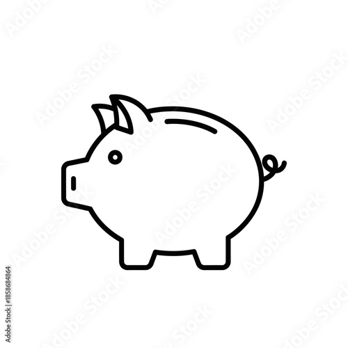 Cute Cartoon Piggy Bank Illustration for Financial Savings Concept