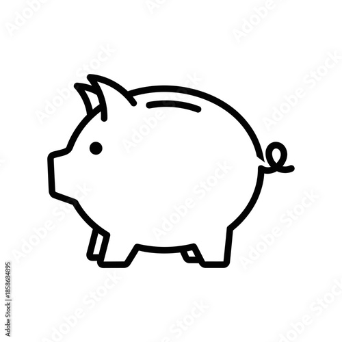 Cute Cartoon Piggy Bank Illustration for Saving and Finance Concepts