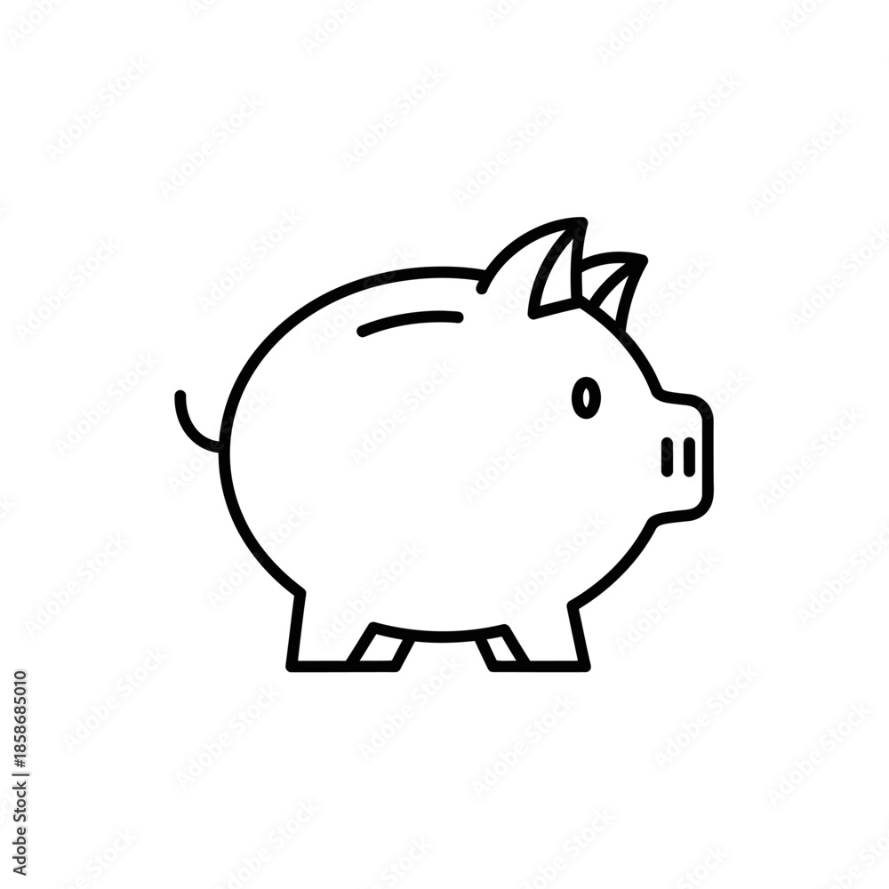 Obraz premium Cute Minimalist Pig Illustration for Financial or Animal Themes