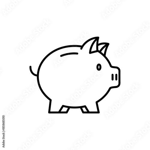 Cute Minimalist Pig Illustration for Financial or Animal Themes