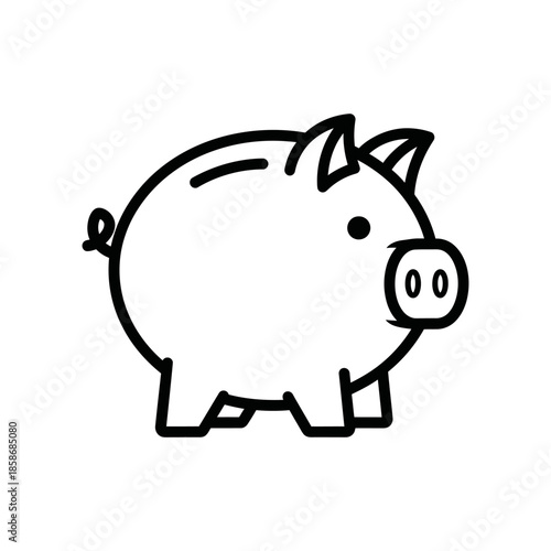 Cute Cartoon Piggy Bank Illustration for Savings and Financial Concepts