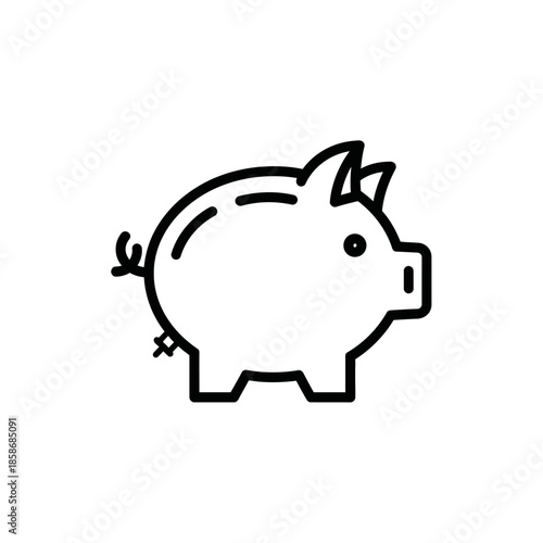 Cute Cartoon Piggy Bank Illustration Highlighting Financial Savings Concept