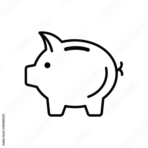 Cute Piggy Bank Illustration for Financial Savings and Budgeting Concepts