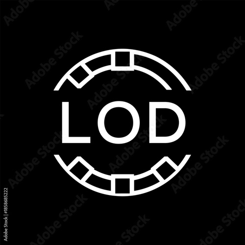 Clean Line Art Monogram Emblem for Brands, LOD  Later Logo, Unique Letter Logo with Circular Motif, 
