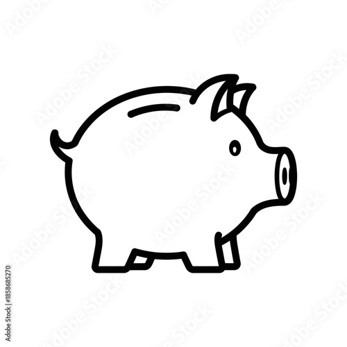 Cute Piggy Bank Illustration for Saving Money and Financial Concepts
