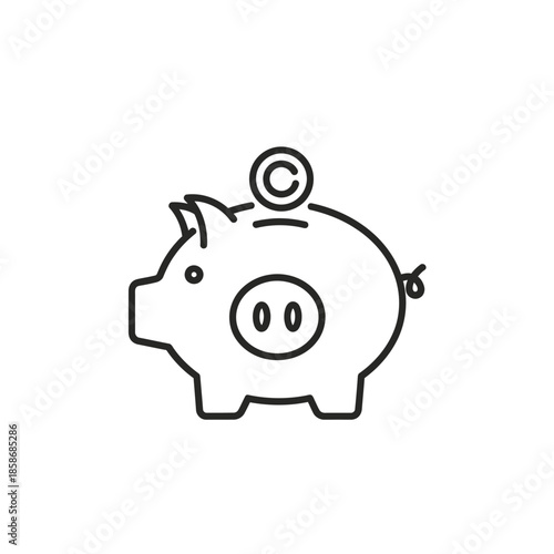 Cute Piggy Bank Illustration for Saving Money and Financial Growth