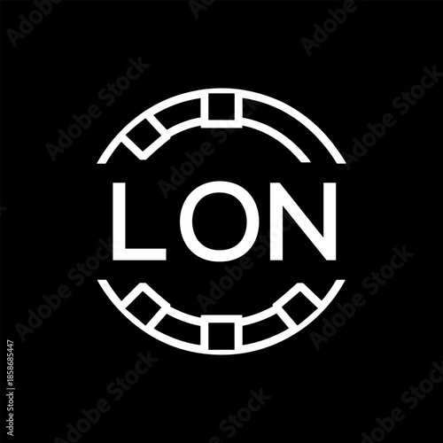 Clean Line Art Monogram Emblem for Brands, LON  Later Logo, Unique Letter Logo with Circular Motif, 
