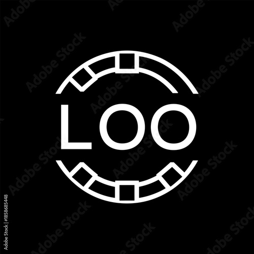 Clean Line Art Monogram Emblem for Brands, LOO  Later Logo, Unique Letter Logo with Circular Motif, 
