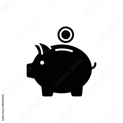 Cute Piggy Bank with Coin for Saving Money and Financial Growth