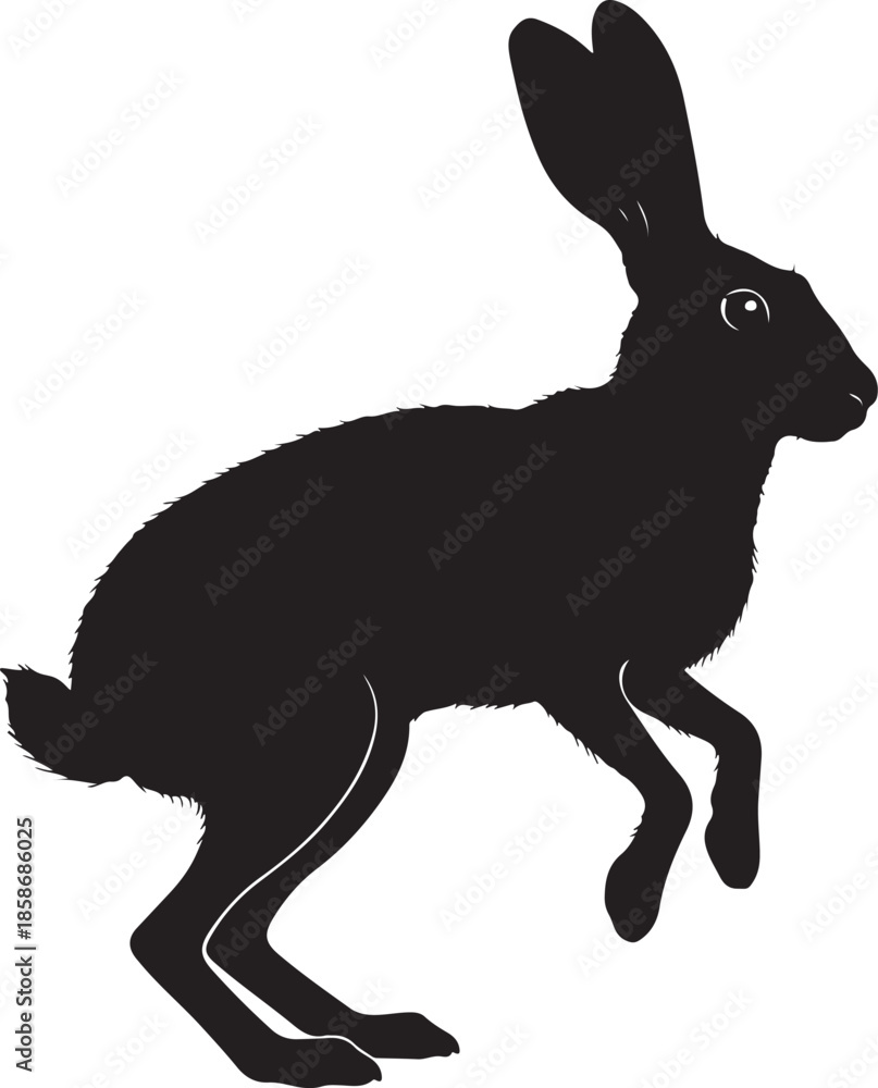 Naklejka premium Jackrabbit Silhouette