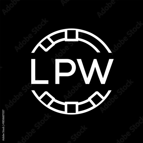 Clean Line Art Monogram Emblem for Brands, LPW  Later Logo, Unique Letter Logo with Circular Motif, 
