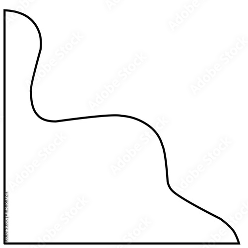 Abstract Wavy Corner Element on Bright white