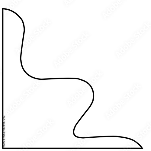 Abstract Wavy Corner Line on white