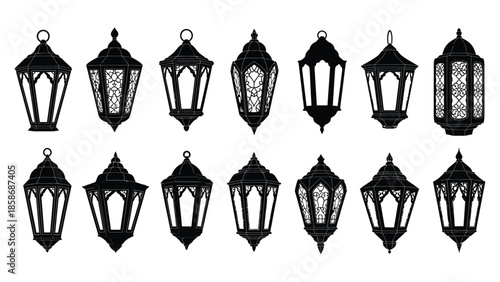 Collection of traditional hanging lanterns