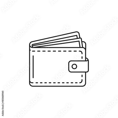 Empty Wallet with Card Slots and Simple Design for Financial or Business Concepts