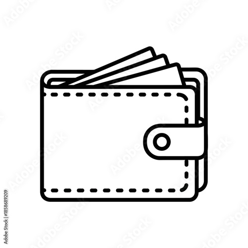 Empty Wallet with Cash and Credit Card Illustration for Financial Concept