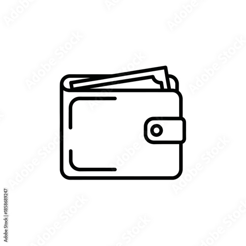 Empty Wallet with Coin Slot and Folded Bills for Financial and Budgeting Concepts