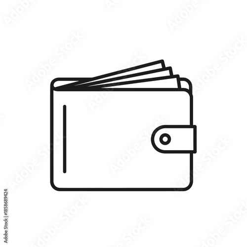 Minimalist Black and White Wallet Illustration for Financial or Personal Content