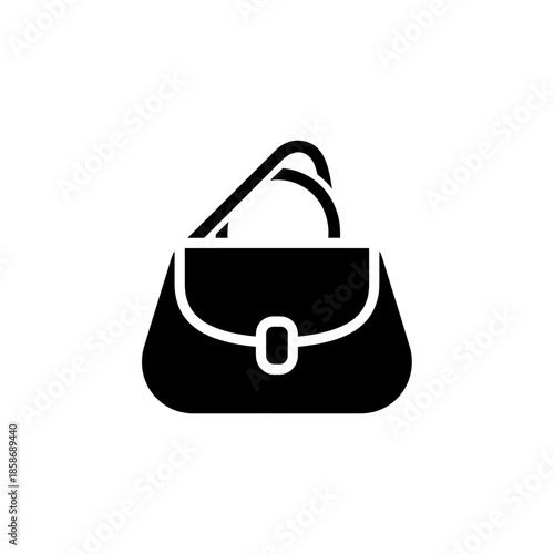 Minimalist Black and White Handbag Icon for Fashion and Accessories Visuals