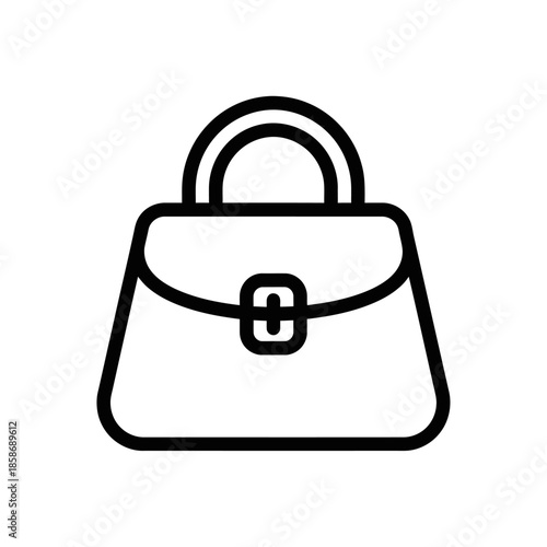 Minimalist Black and White Outline of a Handbag for Fashion Accessories Design