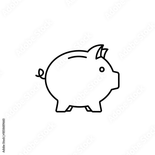 Minimalist Black and White Pig Illustration for Animal and Wildlife Themes