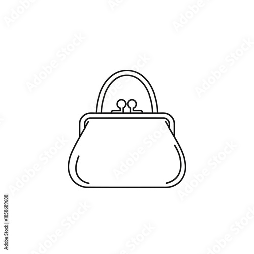 Minimalist Hand Drawn Outline of a Classic Satchel Bag for Fashion and Accessory Themes