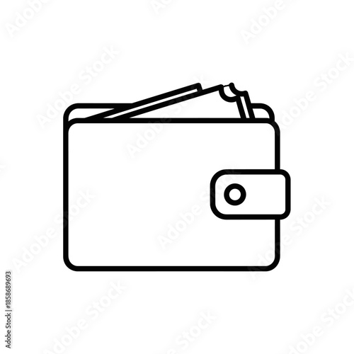 Minimalist Black and White Wallet Icon for Financial and Banking Themes