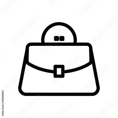 Minimalist Handbag Outline Illustration for Fashion and Accessory Concept