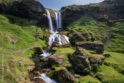 Fotografie view of the picturesque Selvallafoss Waterfall o nthe Snaefellsnes Peninsula in