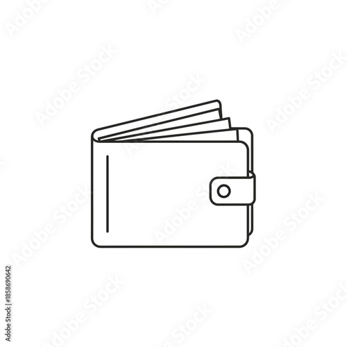 Minimalist Illustration of a Wallet with Card Slots for Financial and Business Concepts