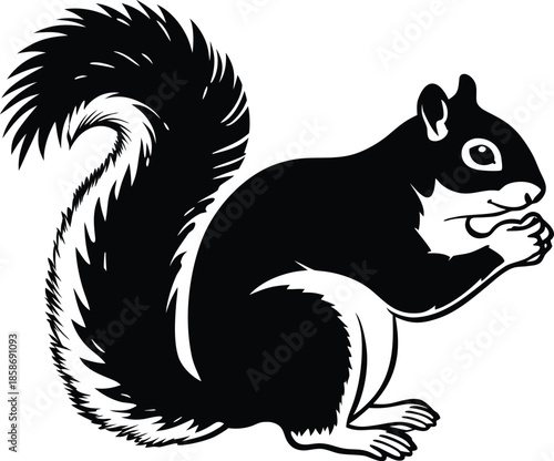 squirrel artistic silhouette vector illustration
