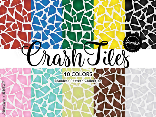 色違いのシームレスパターンのセット 割タイル