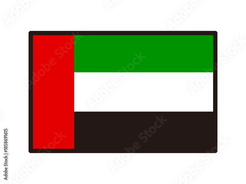 ドバイの国旗のアイコンイラスト素材