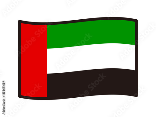 ドバイの国旗のアイコンイラスト素材2