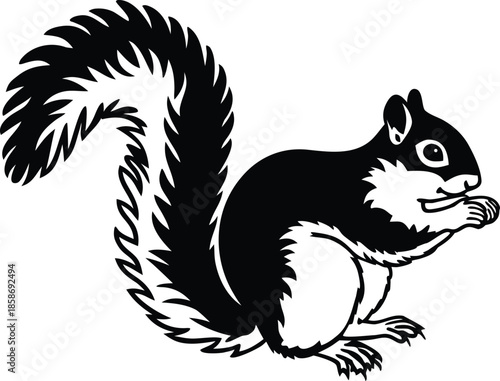 squirrel wildlife silhouette vector illustration

