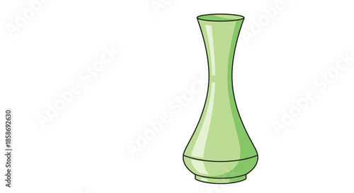 Sleek and modern light green ceramic vase with a curved body and flared top standing elegantly against a plain white background.