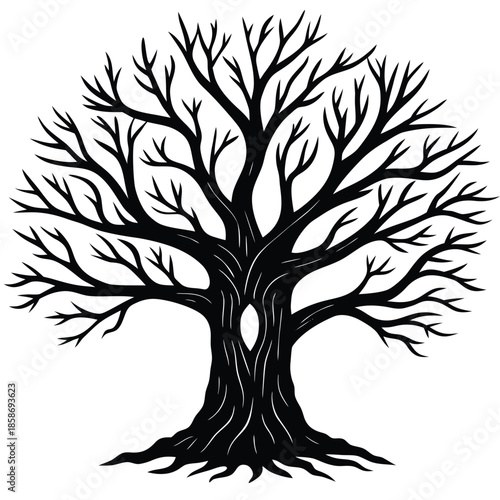 hollow tree vector on white background